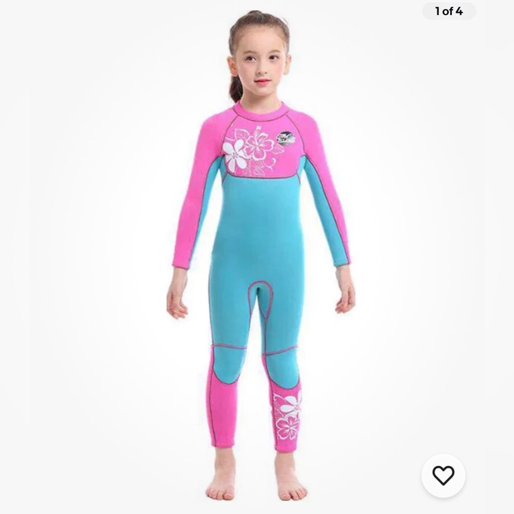 Find Sline Youth Girls Wetsuit Thermal Flex Small Blue & Pink. NWT